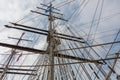 Mast and ropes of a sail ship Royalty Free Stock Photo