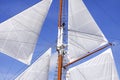 Mast and sails of sailing boat Royalty Free Stock Photo