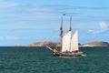 Mast schooner at sea Royalty Free Stock Photo