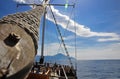 The mast of the ship, which goes to Mount Athos Royalty Free Stock Photo