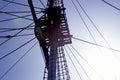 Mast Silhouette Of Sailing Ship Against Sky Royalty Free Stock Photo