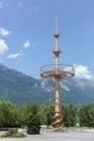 The mast tower of the winter Olympic opening ceremony in 1992 in Albertville