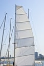Mast yacht with a sail. Royalty Free Stock Photo