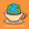 International coffee day vector illustration Royalty Free Stock Photo