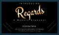 Regards font. Abstract modern urban alphabet fonts. Royalty Free Stock Photo