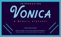 Vonica font. Elegant alphabet letters font and number. Royalty Free Stock Photo