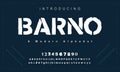 Barno font. Elegant alphabet letters font and number. Royalty Free Stock Photo