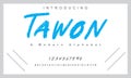 Tawon font. Elegant alphabet letters font and number. Royalty Free Stock Photo