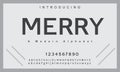 Merry font. Elegant alphabet letters font and number. Royalty Free Stock Photo