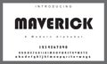 Maverick font. Elegant alphabet letters font and number.