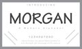 Morgan font. Minimal modern alphabet fonts.