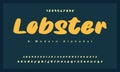 Lobster font. Elegant alphabet letters font.