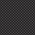 Elegant Modern Geometric Cross Dots Icon Fence Black Fabric Texture. Vector Seamless Graphic Digital Pattern Design Wallpaper Royalty Free Stock Photo