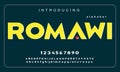 Romawi font. Abstract minimal modern alphabet fonts Royalty Free Stock Photo