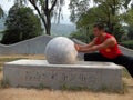 Master Alex Serra training Kung Fu at the Shaolin Temple / China Royalty Free Stock Photo