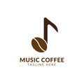 Coffee Music Cup logo design inspiration, Audio Technology and Digital Symbols, Food and Drink Signs, illustration for your Cafe B