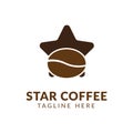 Star coffee logo.coffee drink logo.coffee shop logo vector illustration design template