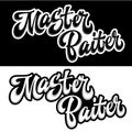 Master Baiter - set of hand drawn lettering logo phrase. Royalty Free Stock Photo