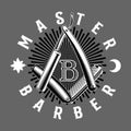 Master Barber. Masonic style emblem.