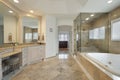 Master bath with glass shower