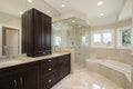 Master bath with glass shower Royalty Free Stock Photo