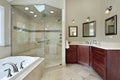 Master bath with glass shower Royalty Free Stock Photo