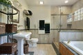 Master bath with glass shower Royalty Free Stock Photo