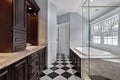 Master bath with glass shower Royalty Free Stock Photo