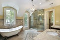 Master bath iwith glass shower Royalty Free Stock Photo