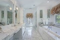 Master bath with marble counters Royalty Free Stock Photo