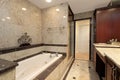 Master bath with marble tub Royalty Free Stock Photo