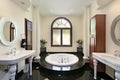 Master bath with marble tub Royalty Free Stock Photo