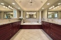 Master bath with white columns Royalty Free Stock Photo