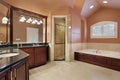 Master bathroom in luxury home Royalty Free Stock Photo