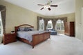 Master bedroom in luxury home Royalty Free Stock Photo