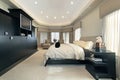 Master bedroom in luxury home Royalty Free Stock Photo