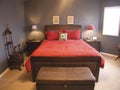 Master Bedroom in Red 02 Royalty Free Stock Photo