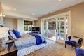 Master bedroom with walkout deck