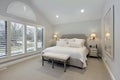 Master bedroom with wall of windows