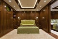 A master cabin in a wooden, classical, luxury yacht.