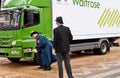Master Carman marking a Waitrose lorry.
