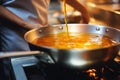 Master chef cook man hands precisely cooking dressing preparing tasty fresh delicious mouthwatering gourmet dish food on