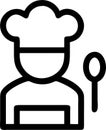 master chef with face vector art logo. Royalty Free Stock Photo
