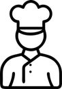 master chef with face vector art logo. Royalty Free Stock Photo