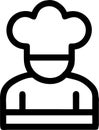 master chef with face vector art logo. Royalty Free Stock Photo