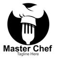 Master chef logo design concept isolated on white background Royalty Free Stock Photo