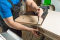 Master clamps the workpiece with a dvp clamp to the workbench