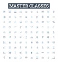 Master Classes vector line icons set. Masters, Classes, Learning, Instruction, Education, Course, Program illustration