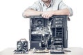 Master of computer repair Royalty Free Stock Photo