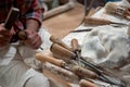 Master craftsman at work in his workshop